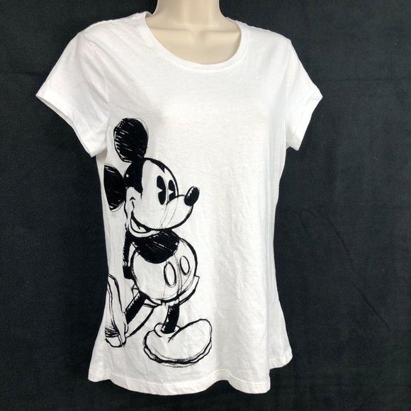 Disney Tops - Disney Medium White Black Mickey Mouse Tee Top